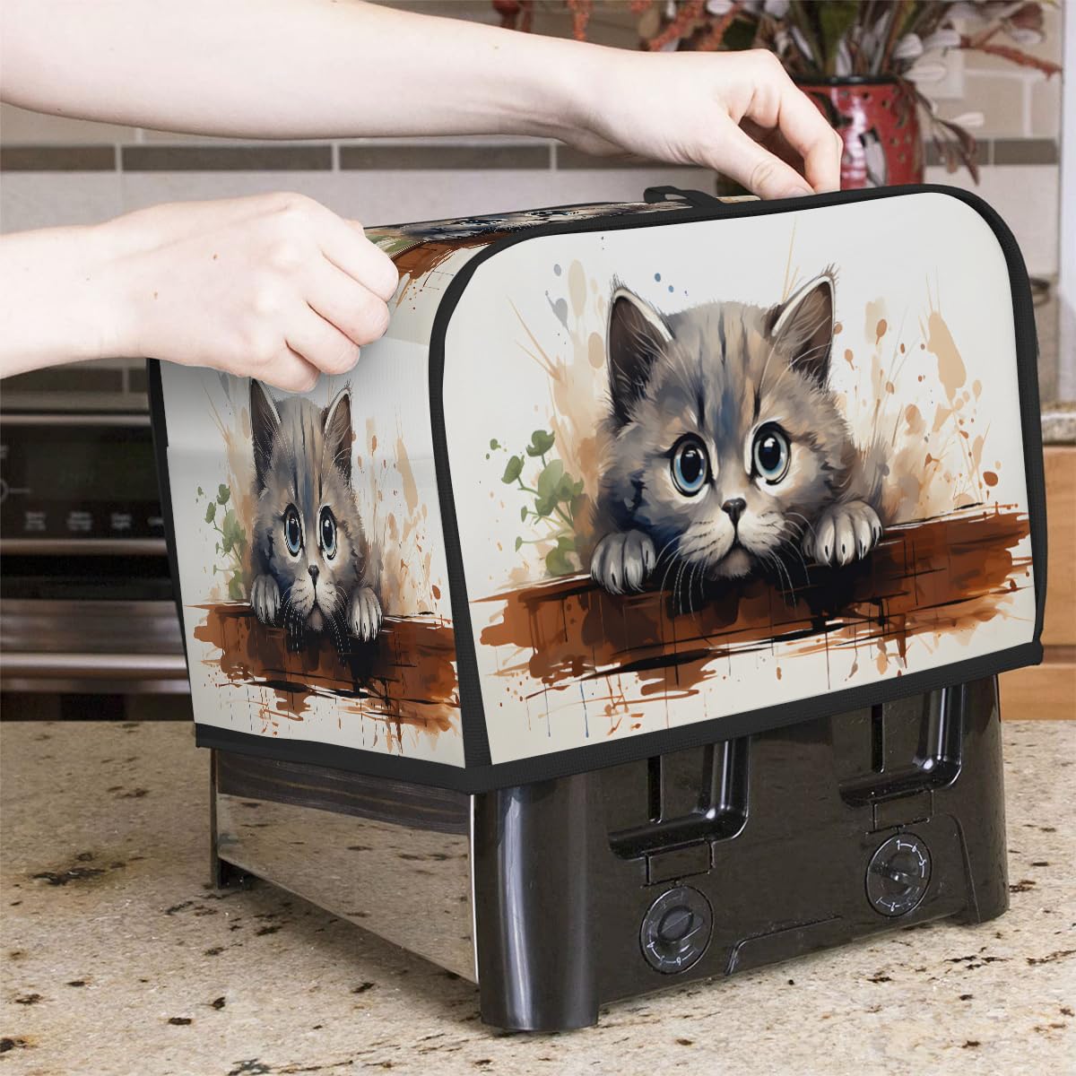 Cute Cat Toaster Cover - Stain Resistant & Washable -7