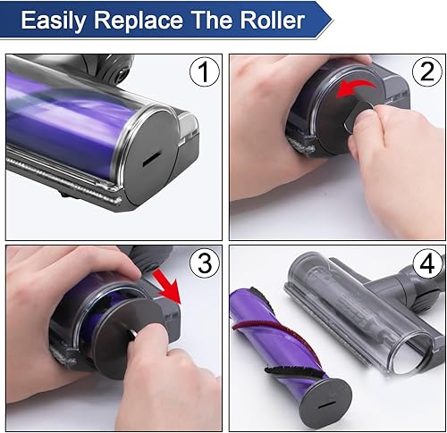 Vista 15 de Garbage fighter Rueda de bola + ruedas de suela para aspiradora Dyson V6 V7 V8 V10 V11 V12 DC58 DC59 DC62 DC74 aspiradora 35W 50W Direct Drive