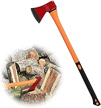 Chopping Axe 33.5  Hatchet Axe with Shock Absorbing Fiberglass Handle 4.5lbs Felling Axes for Splitting Log Cutting Firewood GardeningTool