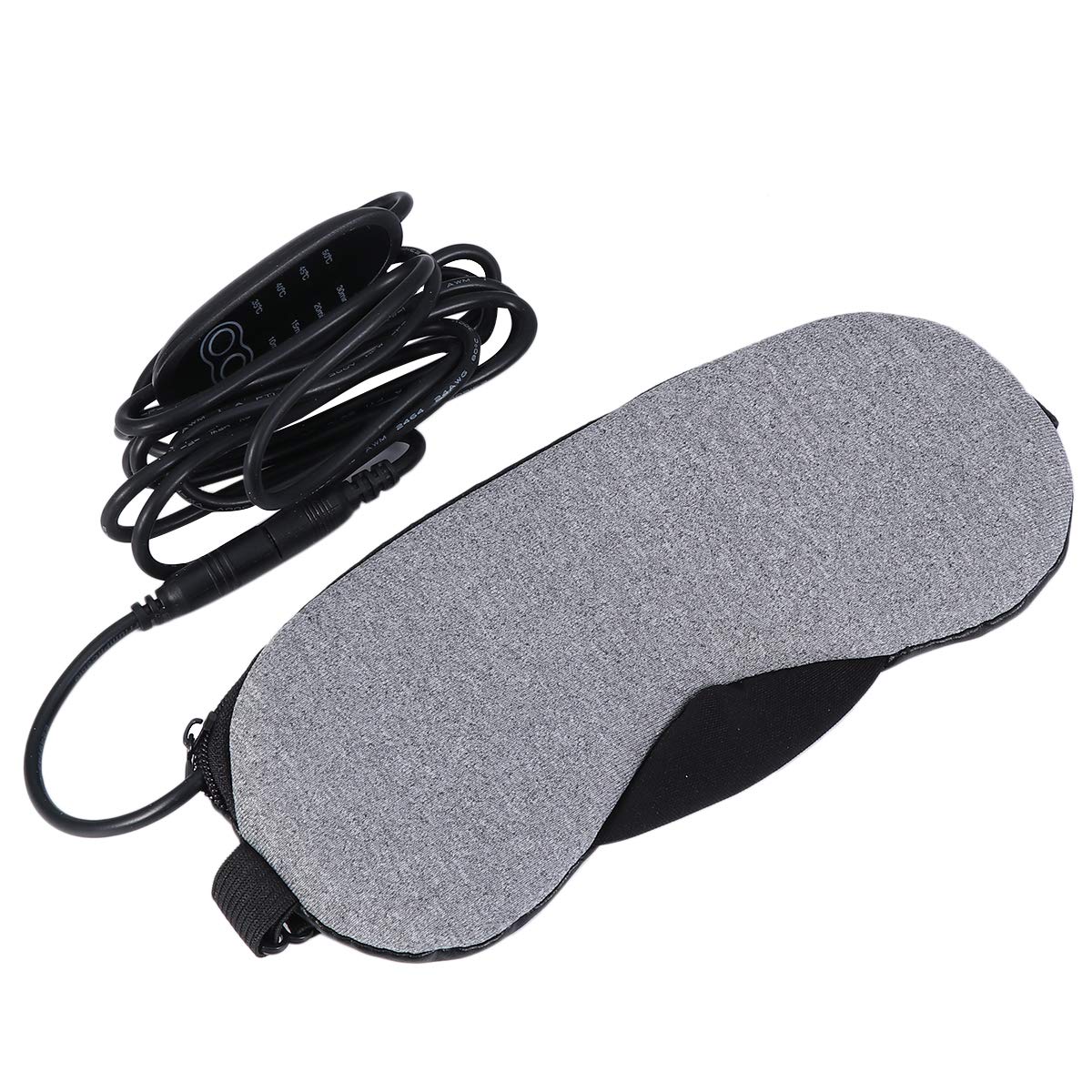 SOLUSTRE Parche para Ojos USB Recargable Vapor, Antifaz de Cuero Gris sin Aroma, Máscara Térmica para Dormir, Alivio de Fatiga Ocular y Uso en Casa, Oficina y Viajes
