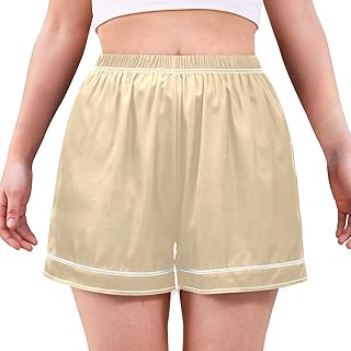 Pantalones cortos de dormir para mujer, color amarillo