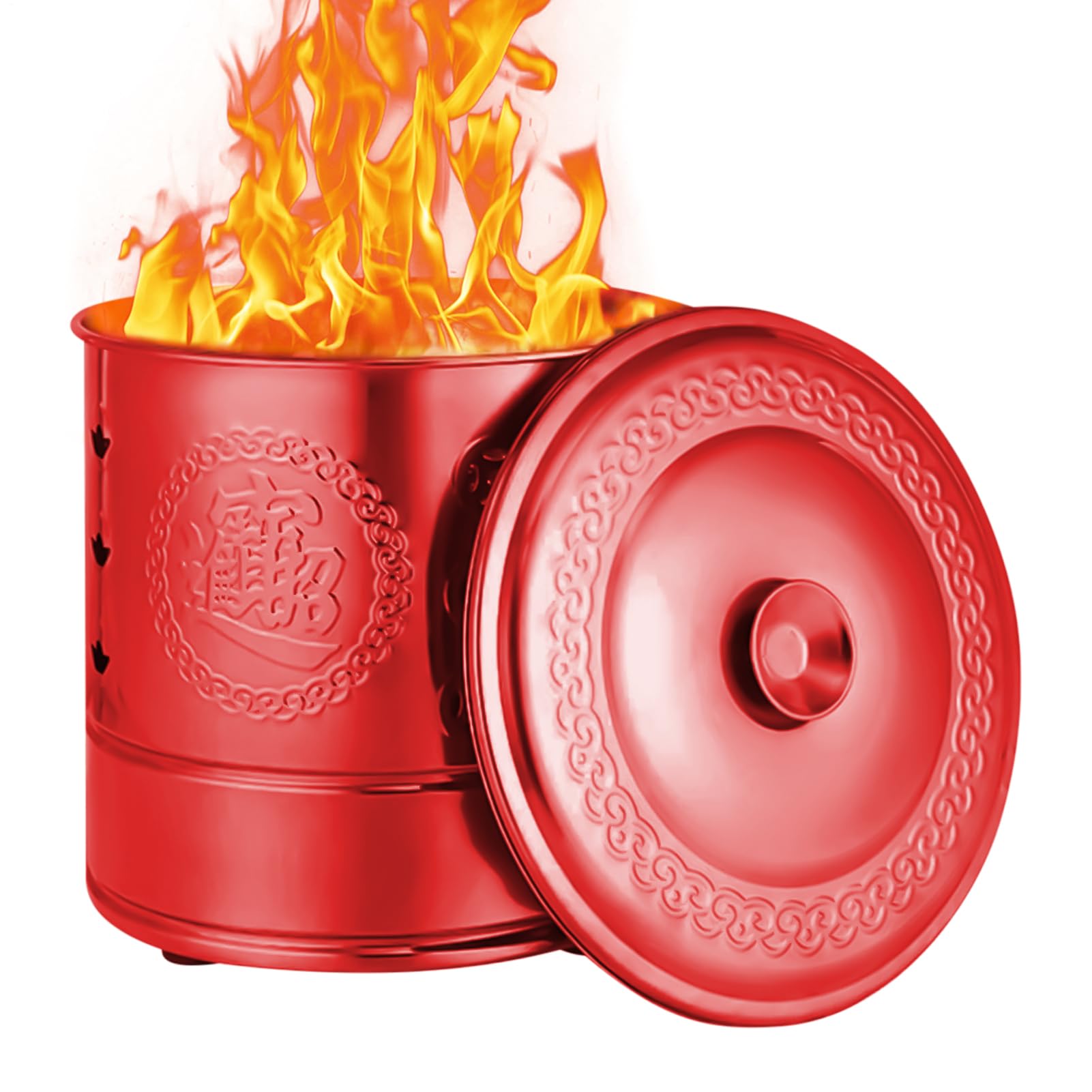 Secchio Inceneritore Carta Inceneritore A Barile Rituale Tradizionale | Contenitore Bruciatore Inceneritore In Acciaio Per Foglie, Legna, Rifiuti, Offerte Per Antenati, Cerimonie Fun