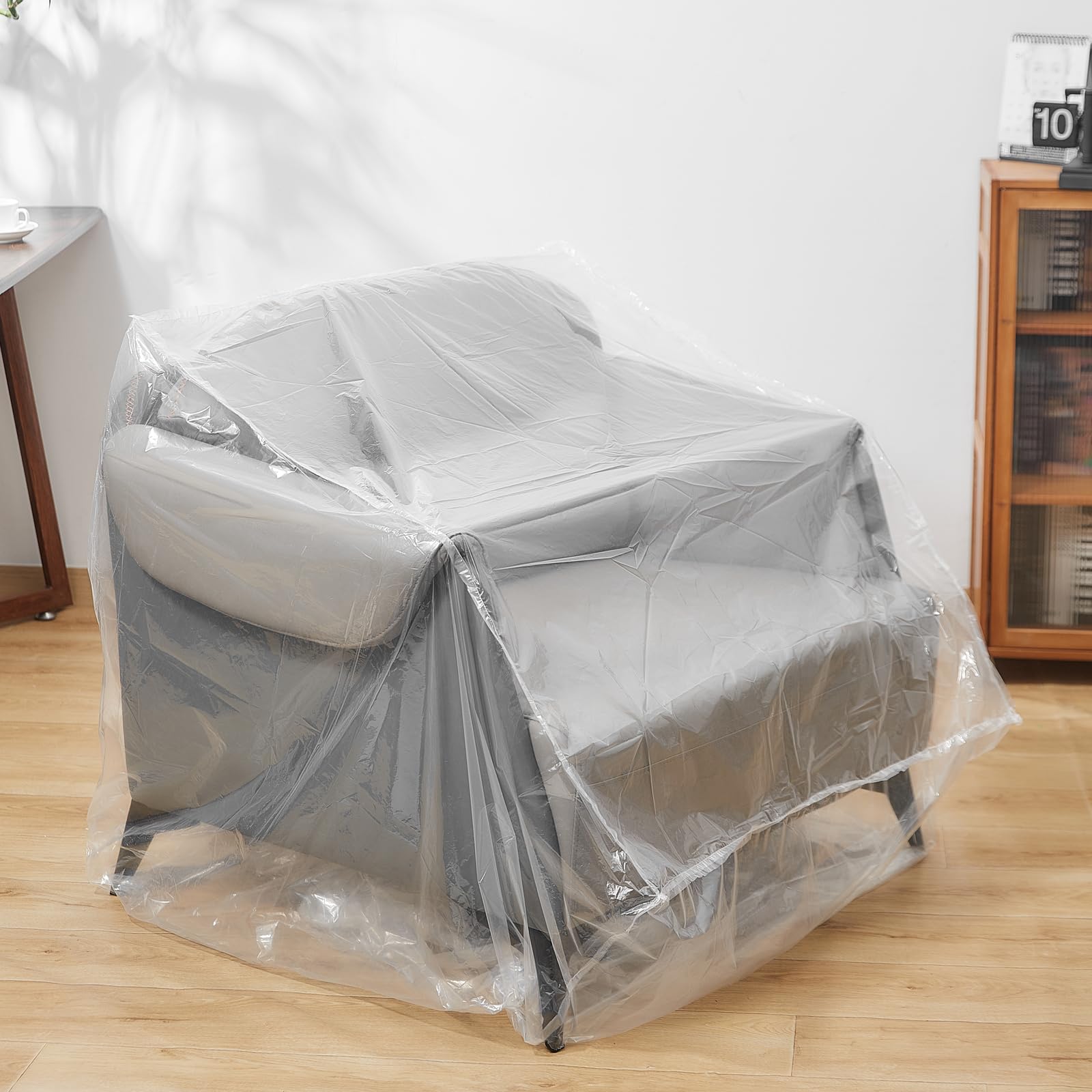 Extra Large Plastic Chair Cover, Waterproof Furniture Protector for Moving and Storage Transparent Armchair - Image 3