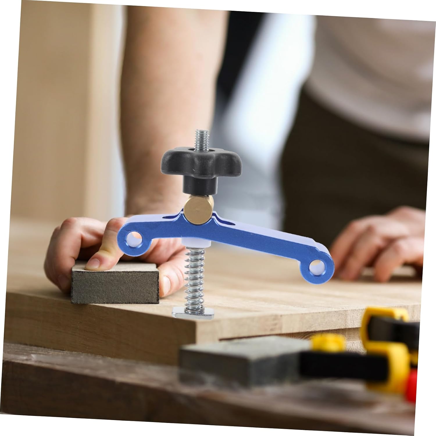 Luxshiny 2pcs Woodworking T-track Clamp Band Clamp Heavy Duty Miter Hold down for Router Table Projects