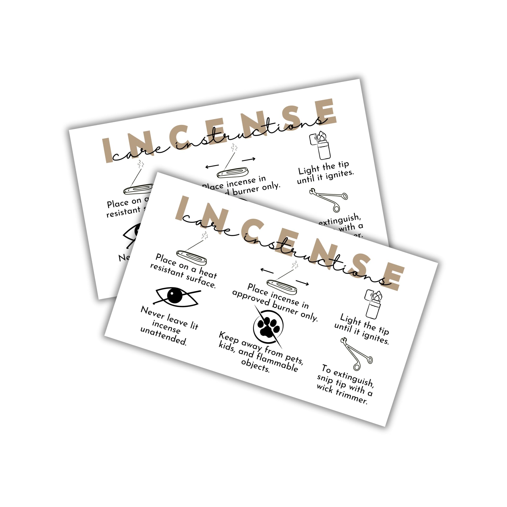 Amazon.com: Incense Care Instruction Cards | 50pk 2x3.5