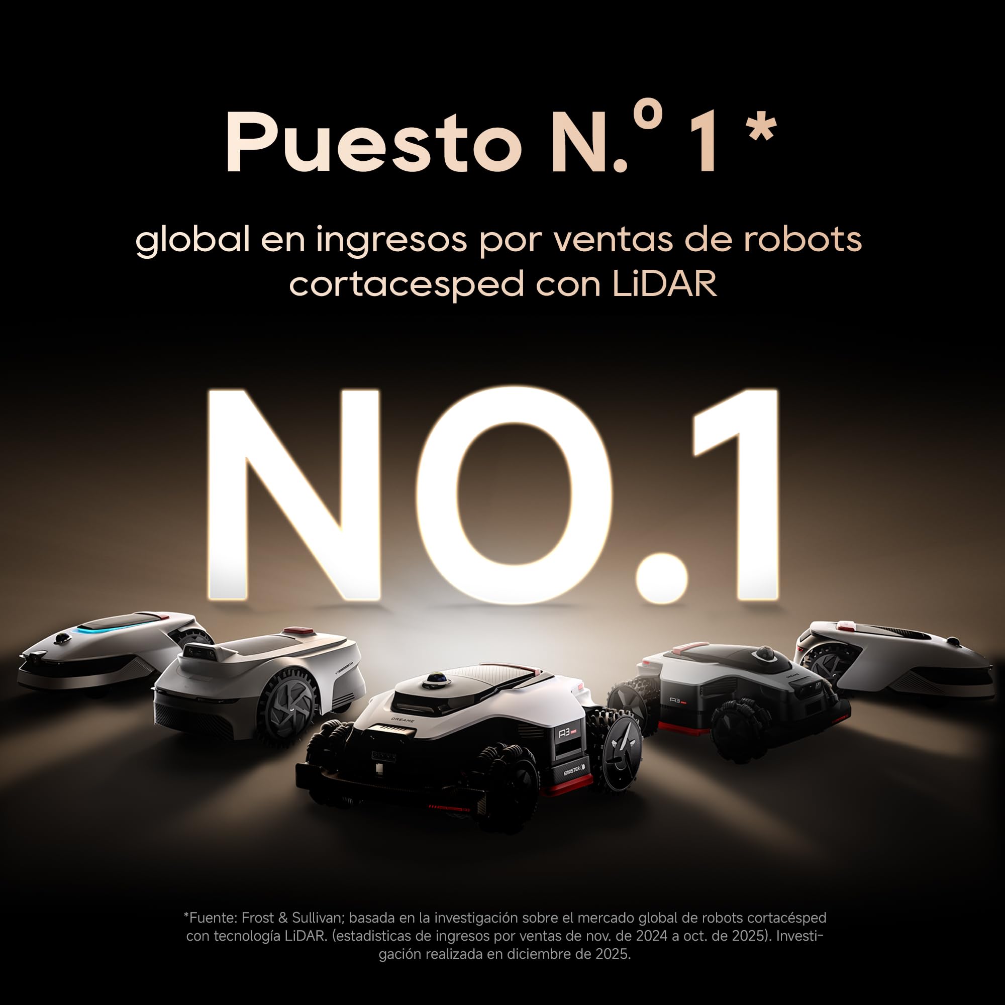 DREAME A3 AWD Pro 5000 Robot Mower para hasta 5000 m², Motores Hub 4WD, Sin RTK, LiDAR 3D 360° y Visión IA Dual, Capacidad de Subida de hasta el 80% (38,7°), EdgeMaster 2.0, Corte de Borde < 3 cm