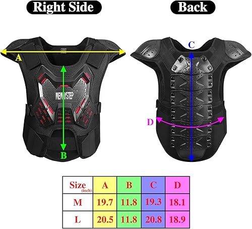Miniatura 2 de Motorcycle Body Armor Vest Motocross Gear, Dirt Bike Chest Protector for Men Motorcycle Gear Back Protector Off-Road Racing Cycling Adult Safety Gear