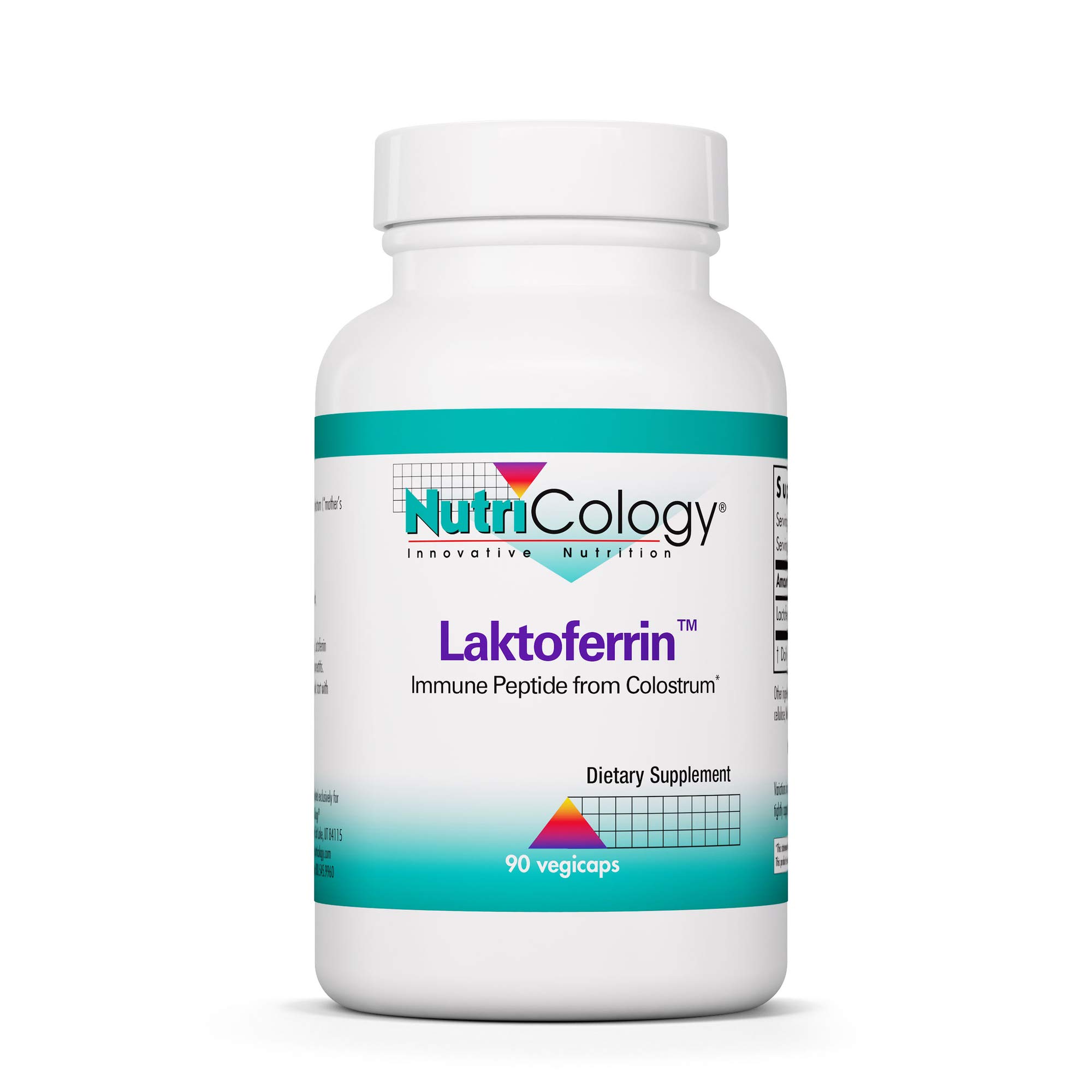 Nutricology Laktoferrin Supplement - Lactoferrin Supplements 350mg, Bovine Colostrum, Immune Peptide, Iron Supplements, Vegicaps - 90 Count
