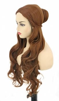 Topcosplay Women Wigs Brown Long Wavy Wig Halloween Costume Party Cosplay Wig