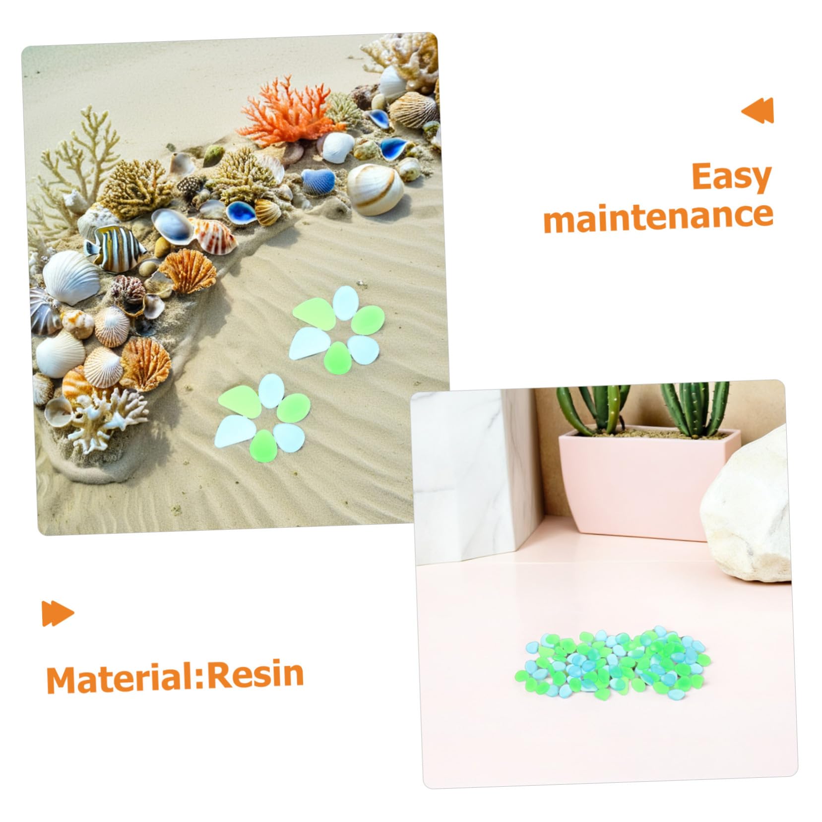 ibasenice 500 Piezas Piedras Luminosas de Resina Decorativas para y Jardines Guijarros Brillantes con Carga Rápida para Decoración Exterior y Peceras Piedras Decorativas Duraderas para