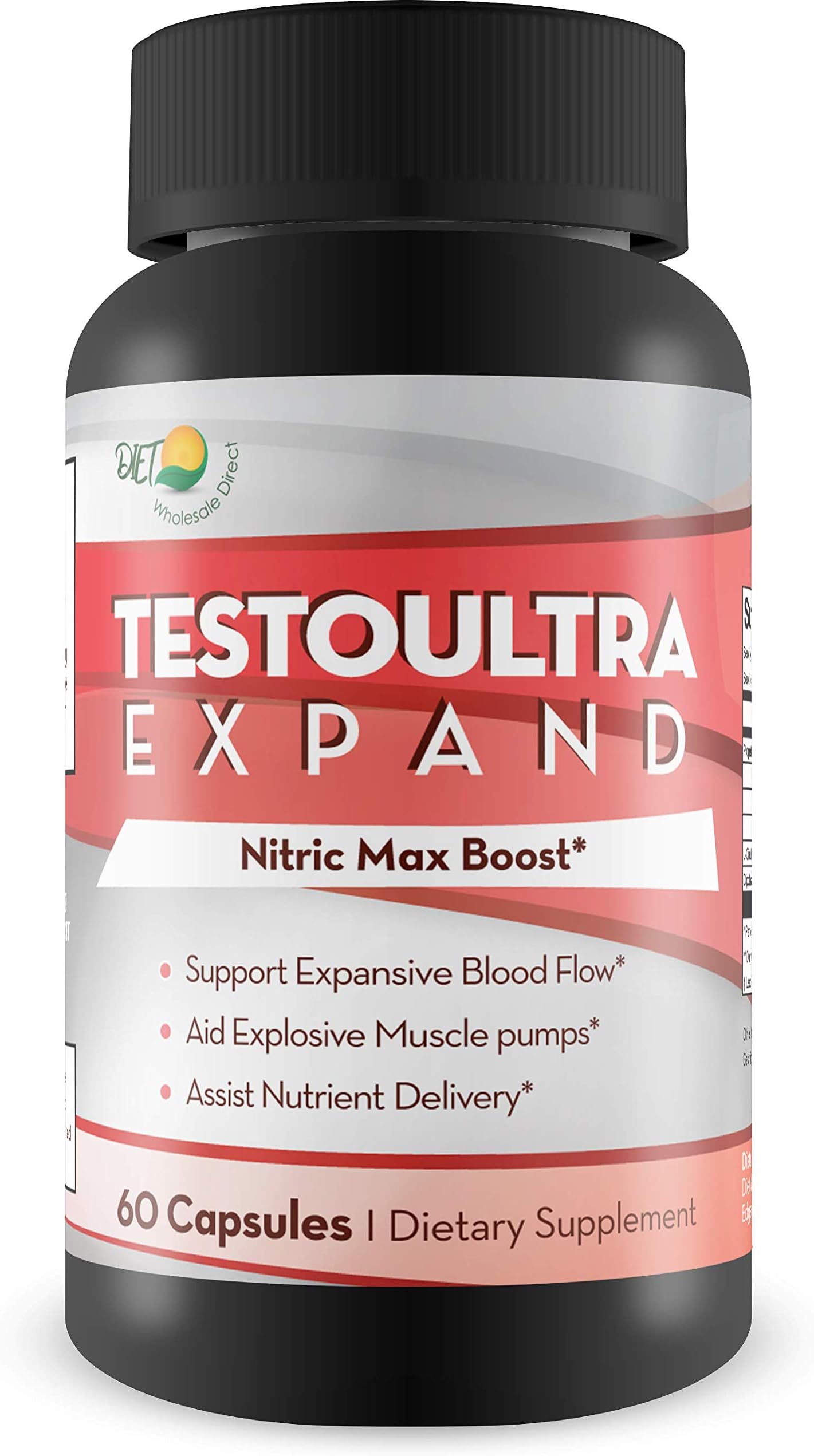TestoUltra Expand - Nitric Max Boost - Explosive Blood Flow & Muscle Building Support - Increase Circulation - Increase Nutrient Delivery - Explosive Muscle Pumps - Pre Workout Nitric Oxide Booster