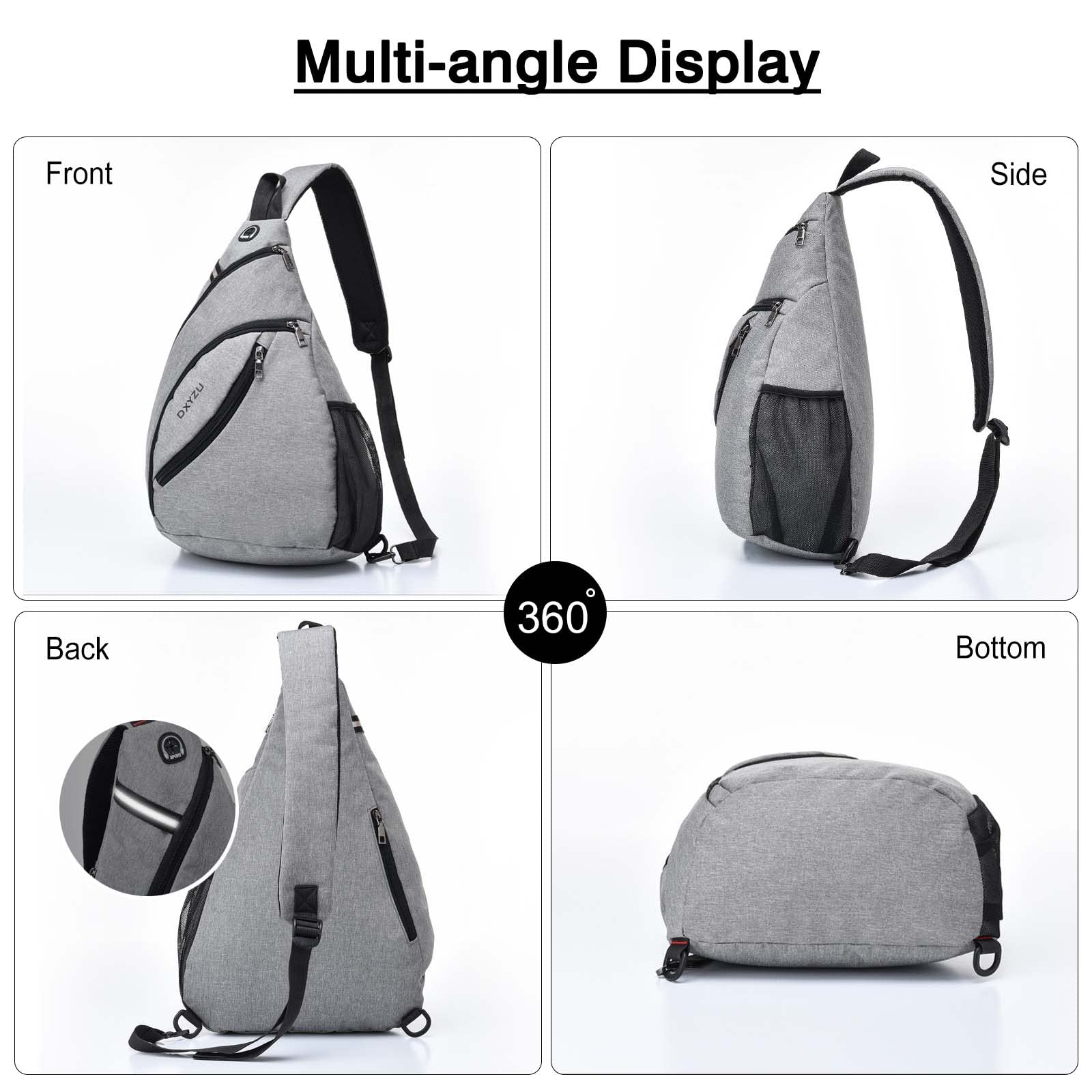 FANDARE Ultraligero Bolso Pecho Hombre Mujer Bolsos Cruzados Bolso de Pecho Bandoleras Cruzada Sling Crossbody Bag para Viaje Deportes Ciclismo Montañismo pequeña Mochila Impermeable Nailon Azul