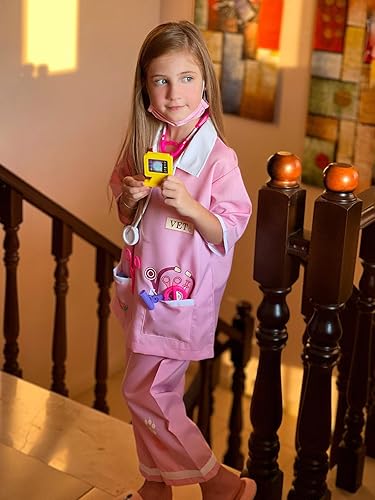 Miniatura 3 de lontakids Disfraz de médico animal para niños, juego de rol, veterinario, juego de simulación con kit médico