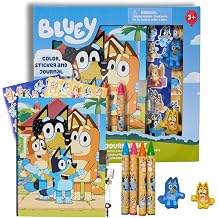 Innovative Designs Bluey Journal Set for Kids, Journal with Lock and Keys, Crayons, Sticker Sheets, and Erasers Bluey and Bingo