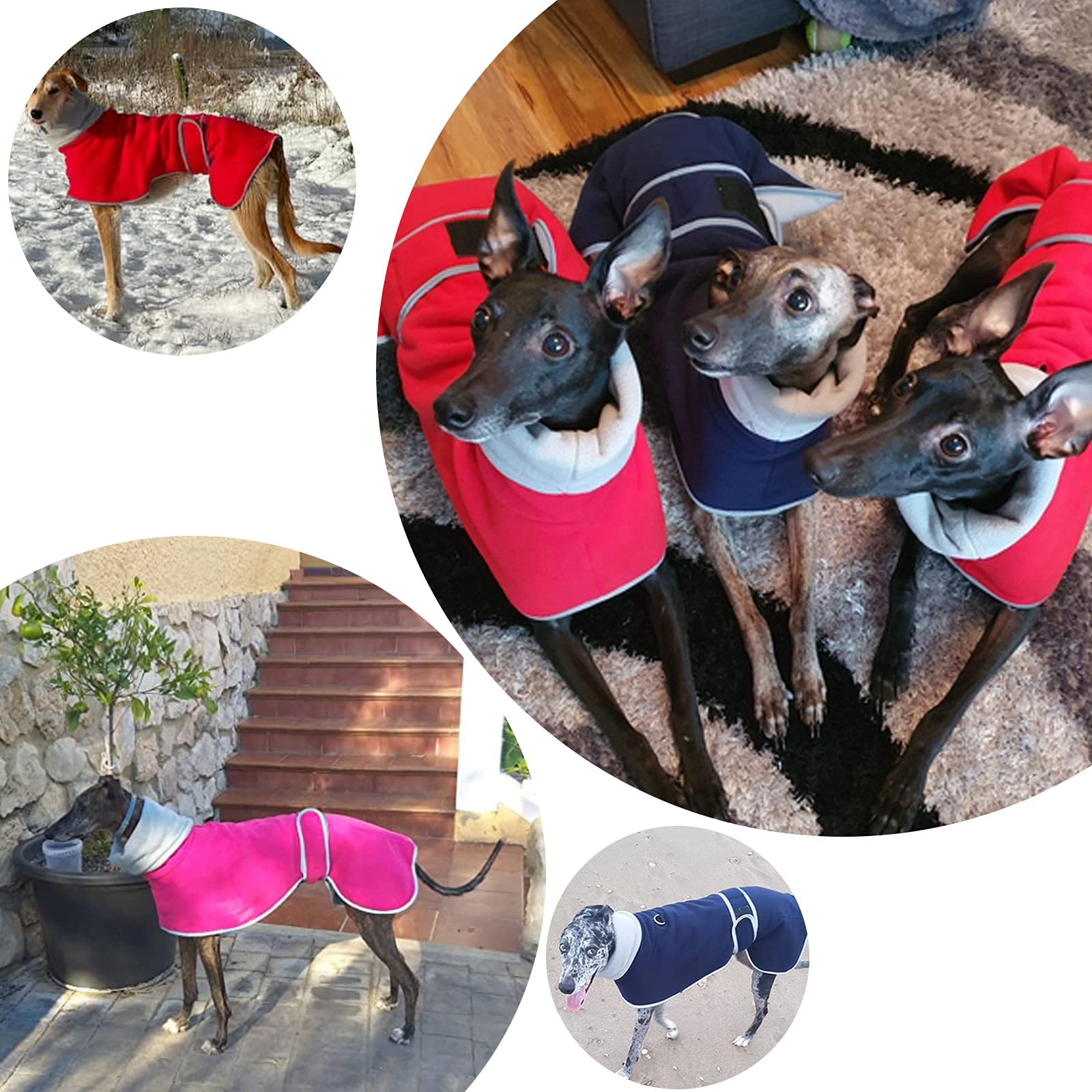 Geyecete greyhound coat Greyhound Cosy Fleece Jumper, Greyhound Winter Coat, lurcher coat Whippet Whippet Lurcher Salukis-Brown-M - Image 2
