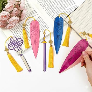 K-Pop Group Idol Hunters Bookmark,Pop Demon Exorcists Bookmarks,Korean Music Fan Book Lovers Anime Reading Accessories (5PC Kpop Weapons)
