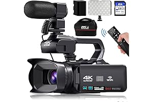 4K Video Camera with 4.0 Inch Touchscreen and WiFi, Perfect for Vlogging