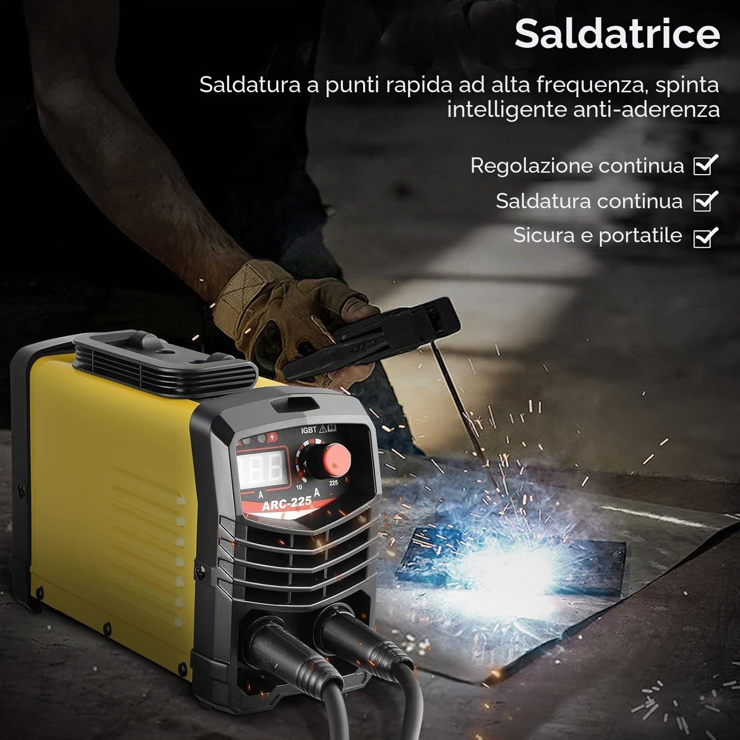 ARC Saldatore Inverter 225 A 220 V stazione di saldatura I IGBT Poste Saldatore Inverter elettrico portatile saldatore con display digitale LCD morsetto di messa a terra