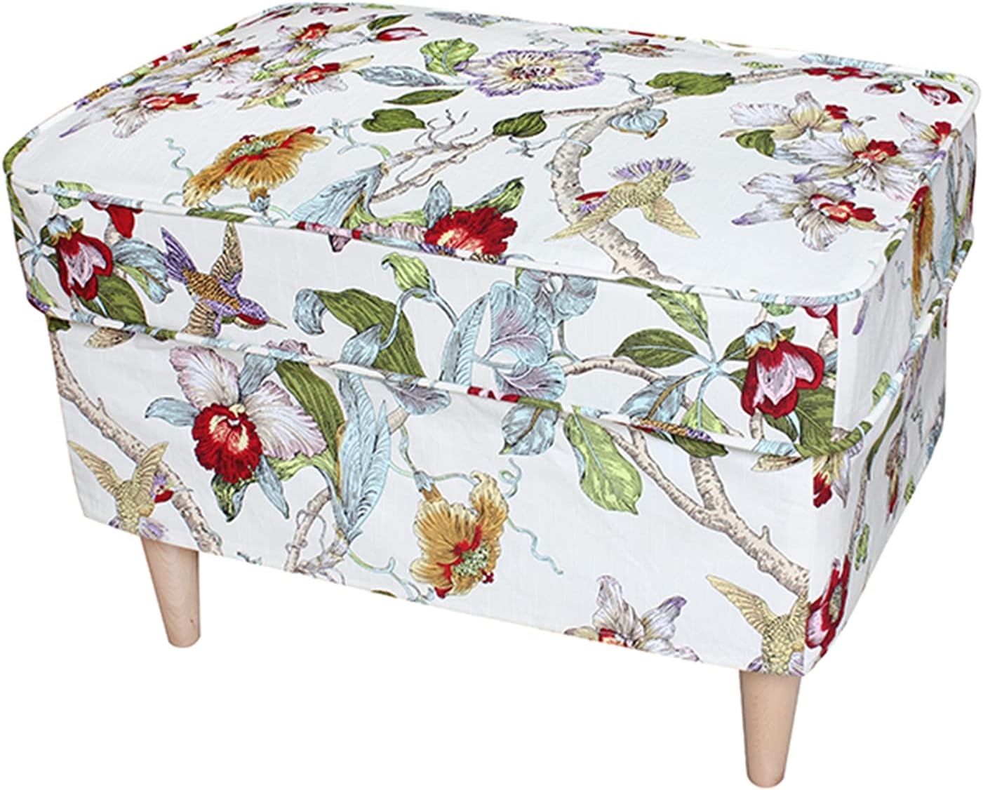 Ottoman Cover ONLY! for IKEA Strandmon Footstool, Rectangle Ottoman Couch Cover for Living Room, Armchair Sofa Ottoman Slipcover (S-29)