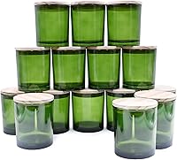 Vista 8 de Frascos de vela gruesos de 10 onzas para hacer velas 15 piezas, frascos vacíos con tapas de madera para hacer velas, contenedor de muestra, blanco