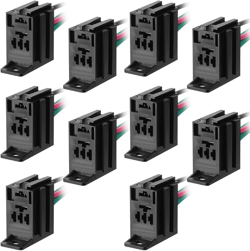 Soquete para relé uxcell 12 V DC SPDT com chicote de 5 terminais – Pacote com 10