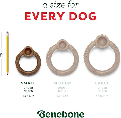 Vista 18 de Benebone Ring - Juguete masticable duradero para perros masticadores agresivos, tocino real, fabricado en Estados Unidos, mediano