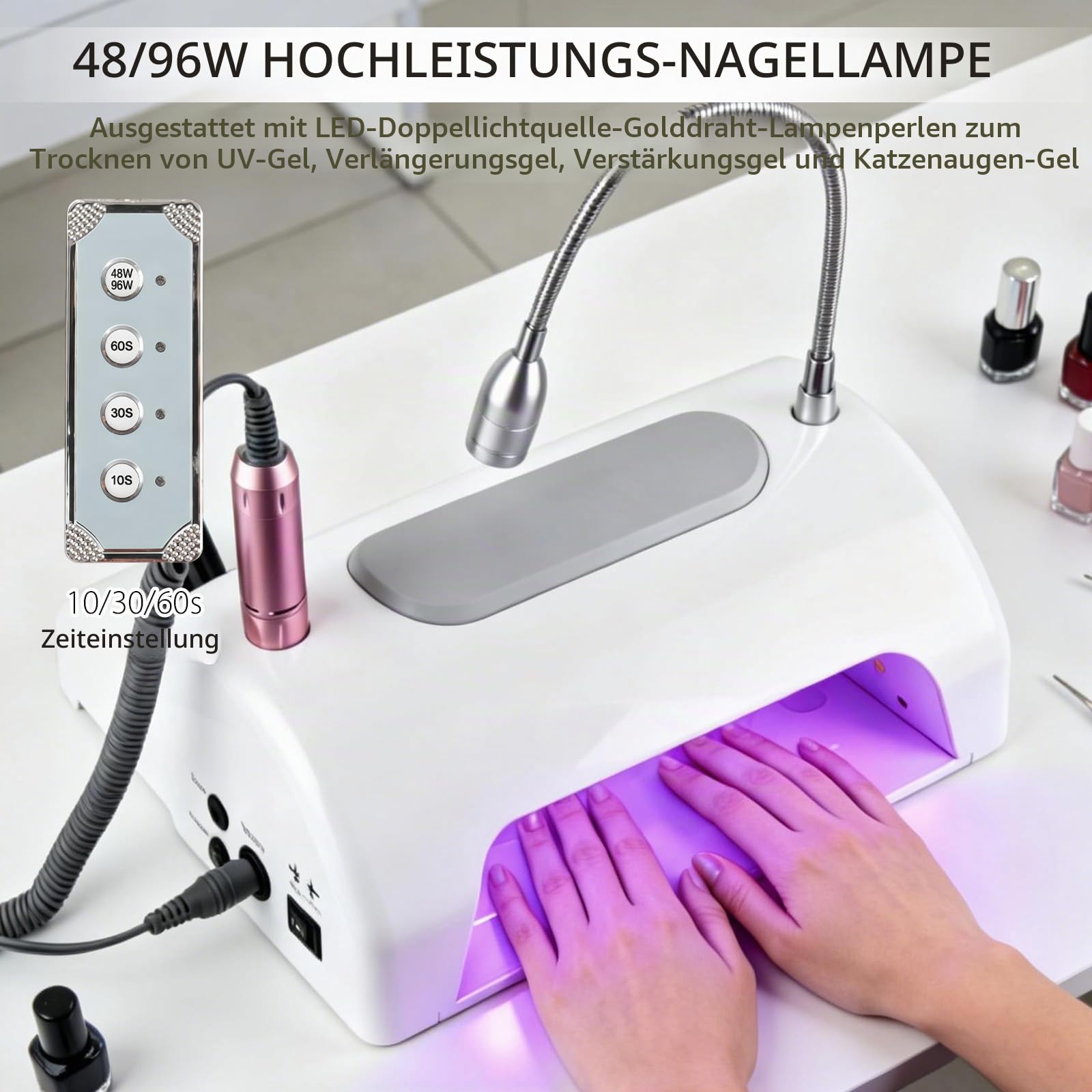 Elektrischer Nagelfräser 5 in1，30000U/min Profi Nagelknipser, 80W