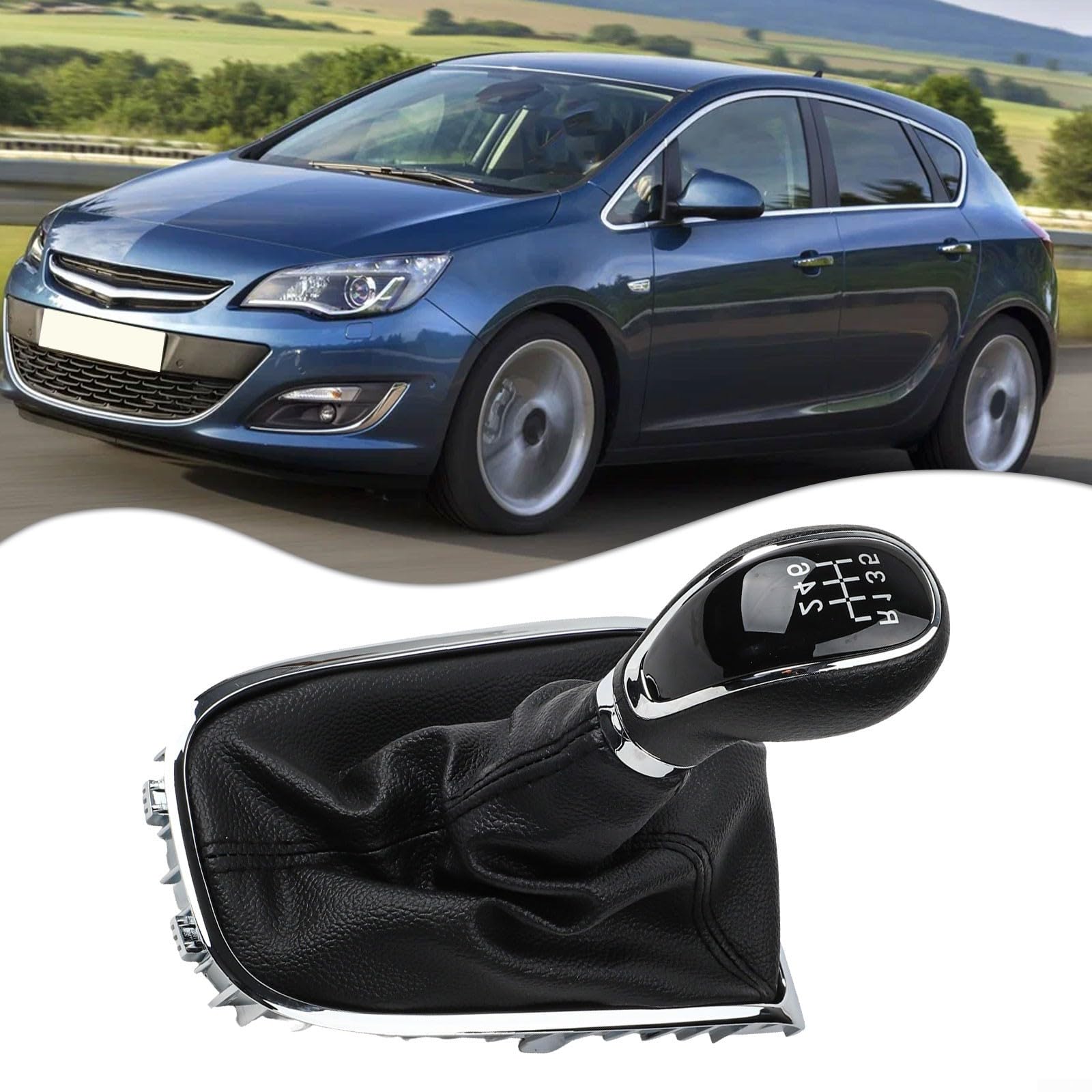 SPORTARC Pomello del cambio a 6 marce per Opel Astra e Excelle, elegante ghetta per bagagliaio, design ergonomico per comfort e migliore esperienza di guida