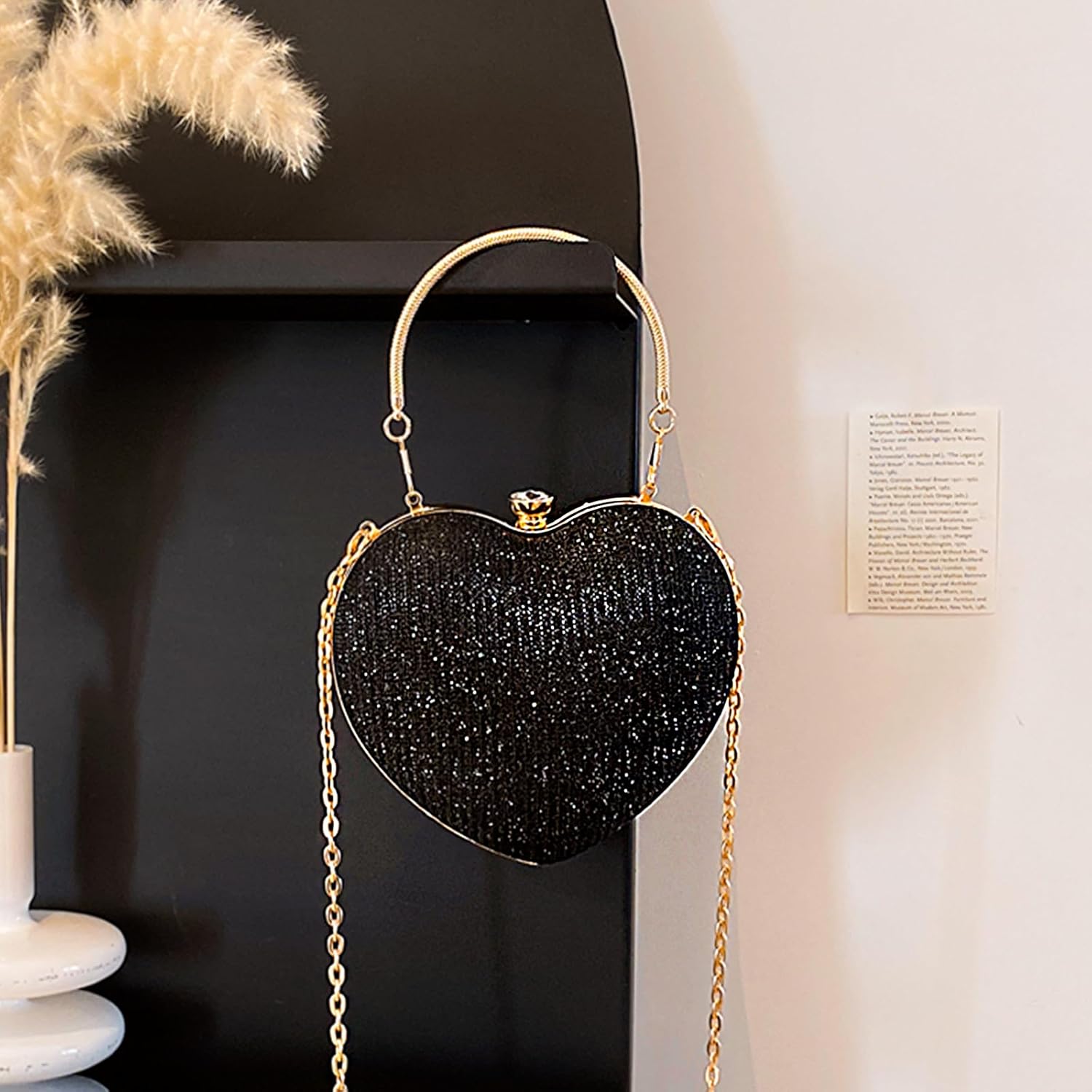 Sparkly Clutch Purses for Women Formal Clutch, Heart Shape Evening Bag, Purse Handbag for Wedding Cocktail Party - Image 3