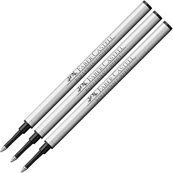 3 X Faber-Castell Ceramic Rollerball Refill Black