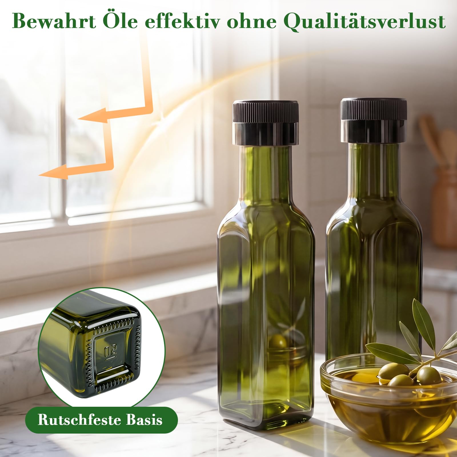 olivenöl aufbewahren flasche REJOECE 8 Stück Ölflasche 100ml, Set für Küche Kunststoffbox Rahmenhöhe:42 cm Fahrradschloss Test - Testsieger
