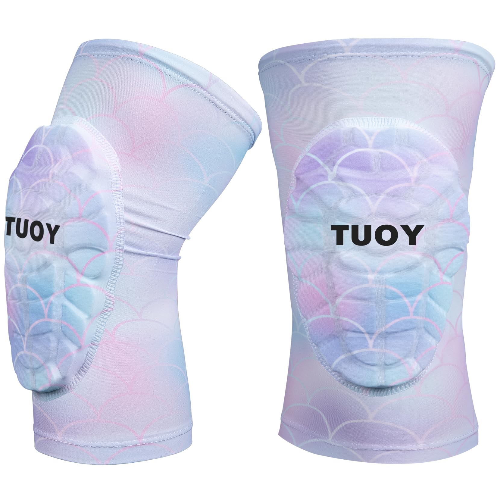 TUOY Pink Padded Compression Knee Pads Knee Protection Pad (1 Pair) - Youth & Adult Sizes