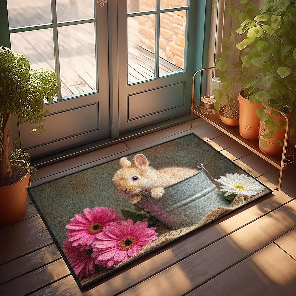 Paillasson décoration lapin mignon, cadeau idéal chambre enfant
