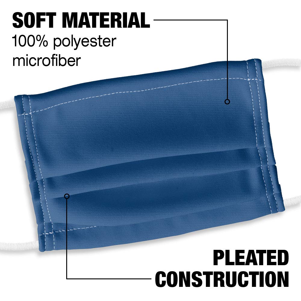 Popfunk Kids Solid Classic Blue 1-Ply Reusable Face Mask Covering with Adjustable Nose Wire