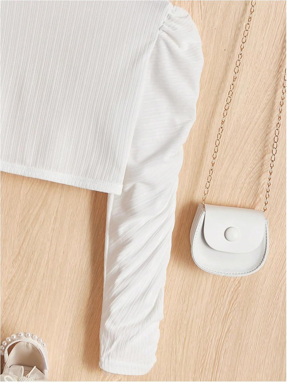 Floerns Girl's Ruched Sleeve Cropped Light Cardigan Open Front Elegant Bolero Shrug - Image 2