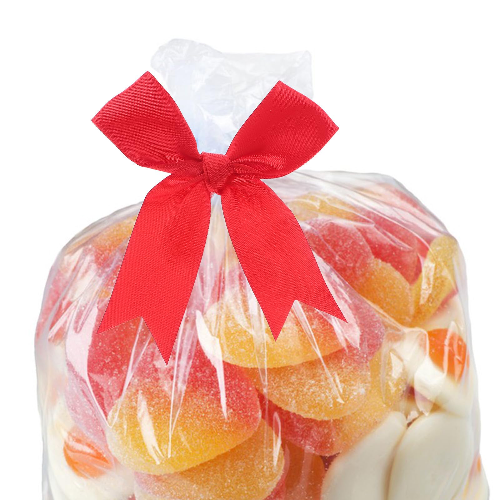 Healeved 250 Stück Rote Kleiner Schleife aus Polyester für Hochzeitsschleifen Dekoration und Tortendekoration Handgefertigt Strapazierfähig für Candy Tasche Verpackung und Partydeko