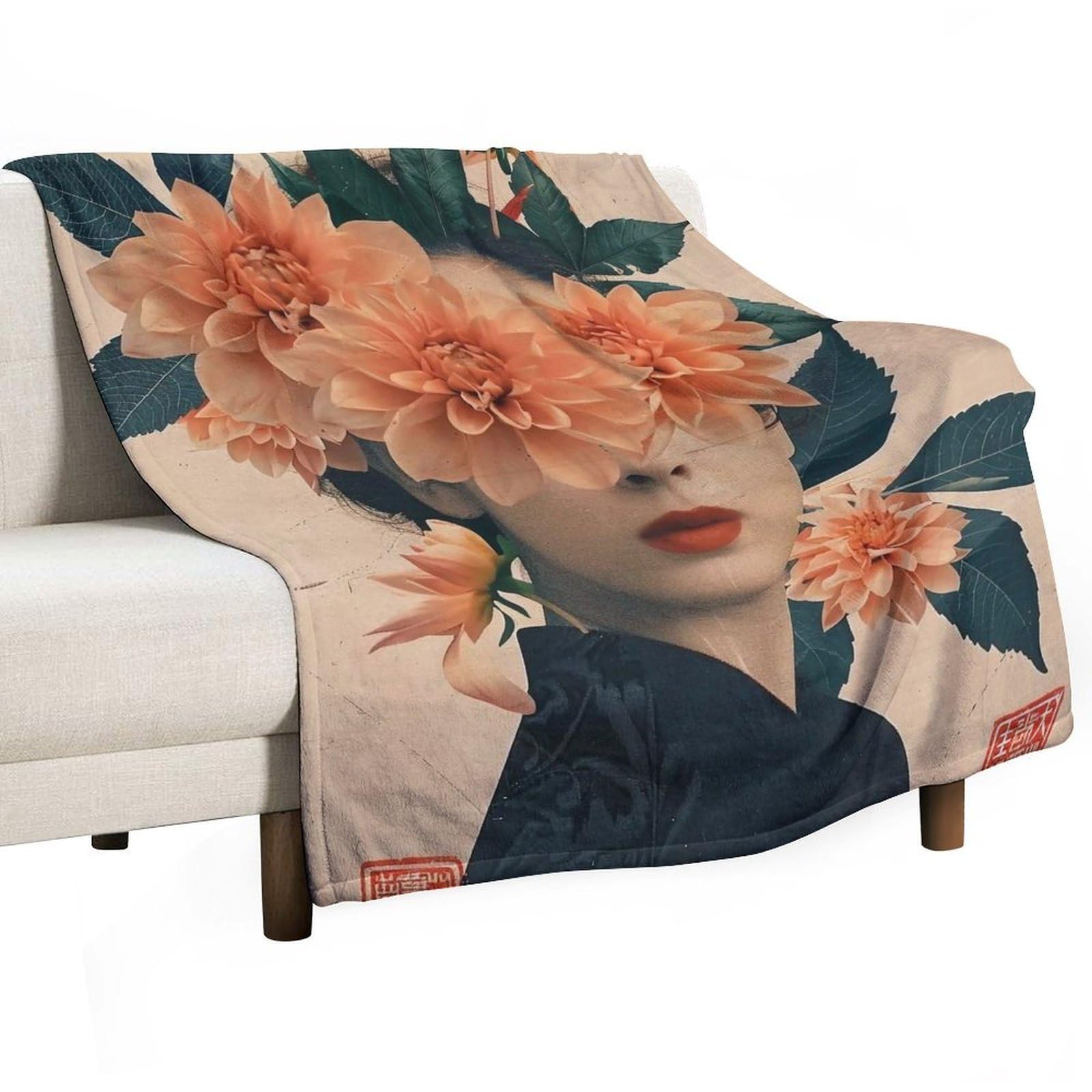 YHGSREUOH Floral Veil 04 Flannel Blankets Fleece Soft Throw Lightweight Plush Gifts for Couch, Bed, Cozy Sofa Plush, Chair, Lovers 175x200cm(70x80in)
