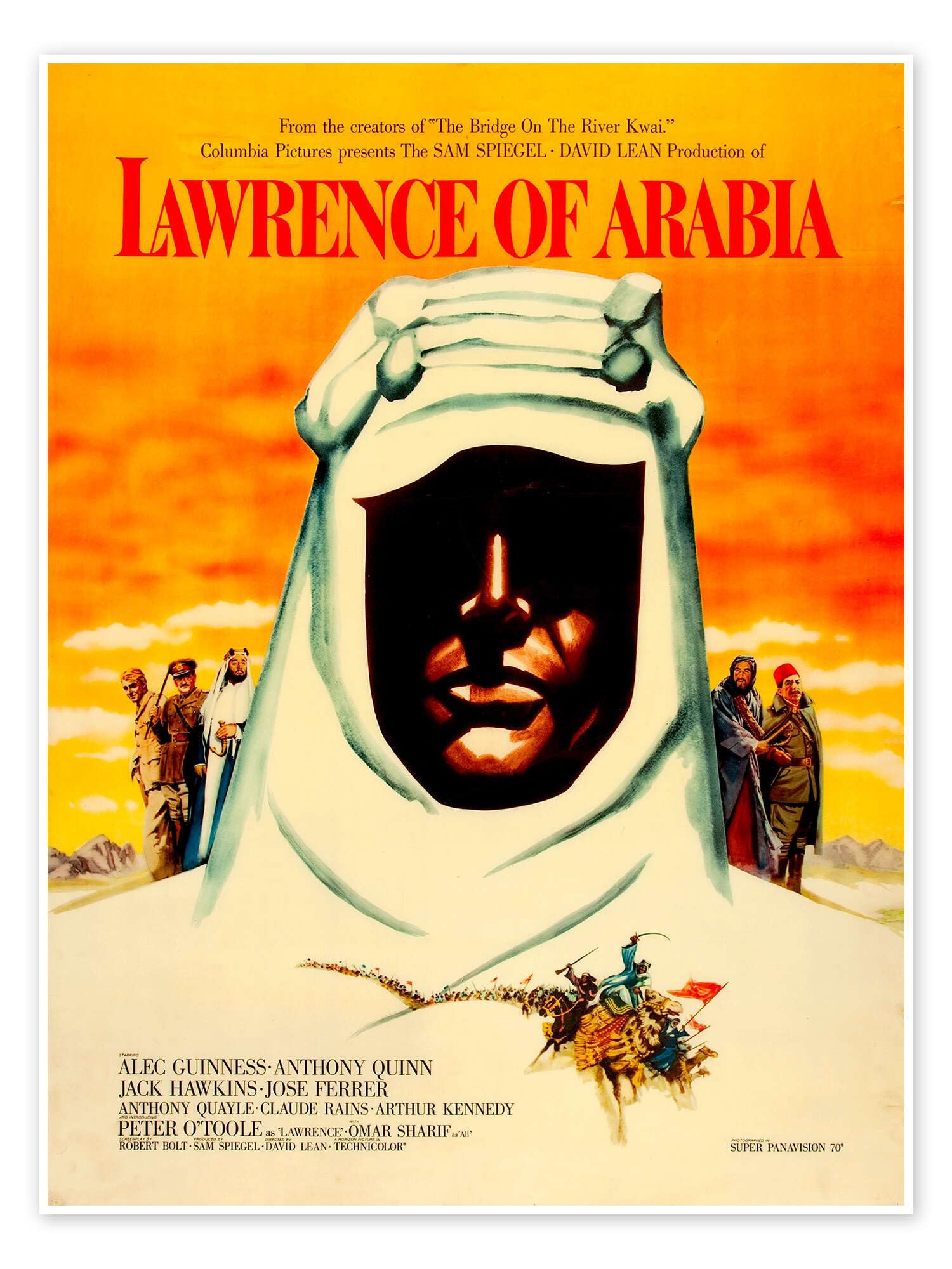 Lawrence of Arabia Poster | 100 x 130 cm Arancione Quadri Decorazione per pareti