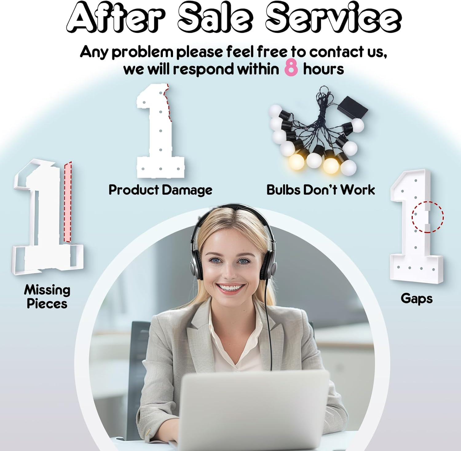 4FT Marquee Light Up Numbers, Marquee Numbers 4 Feet Tall with Cool White Light, Number 45 Light Up Number for Party 45th Birthday Anniversary Decorations - Image 6