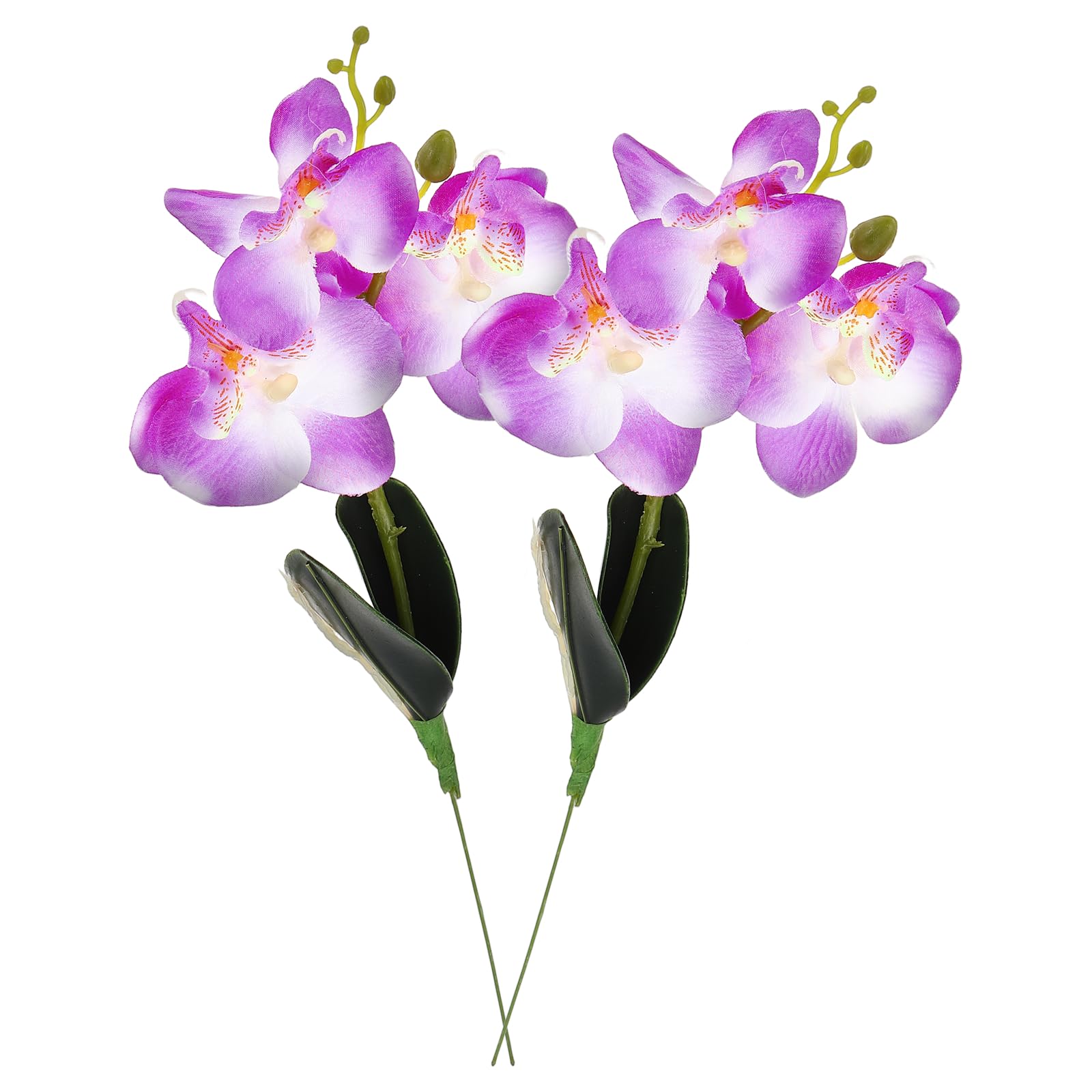 Fleurs phalaenopsis artificielles violettes 33 cm lot de 2 pour la décoration de maison