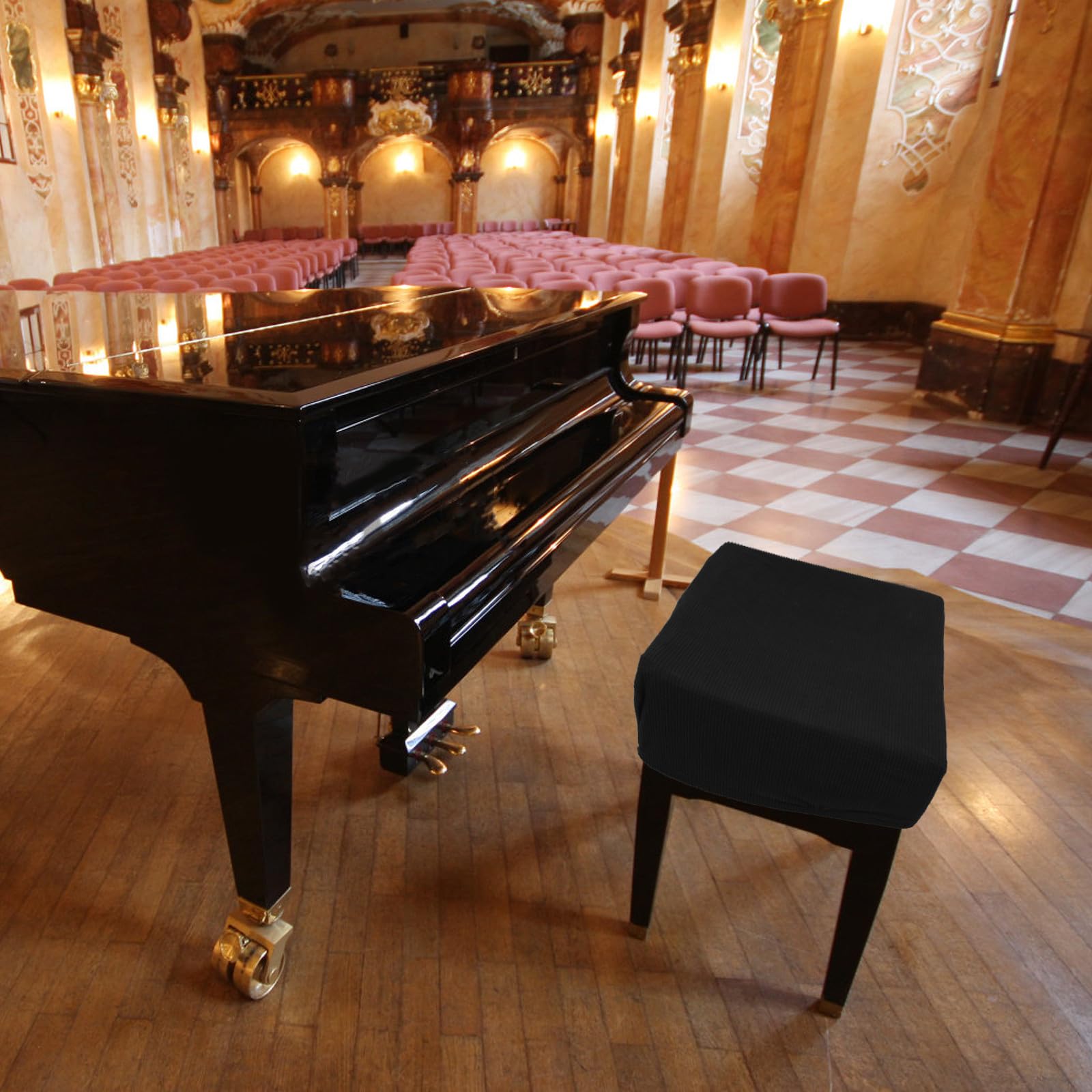 Housse de Tabouret de Piano Élastique Épaisse Protection Intégrale Housse Extensible pour Banquette de Piano Domestique Confortable et Facile à Nettoyer Ajustable