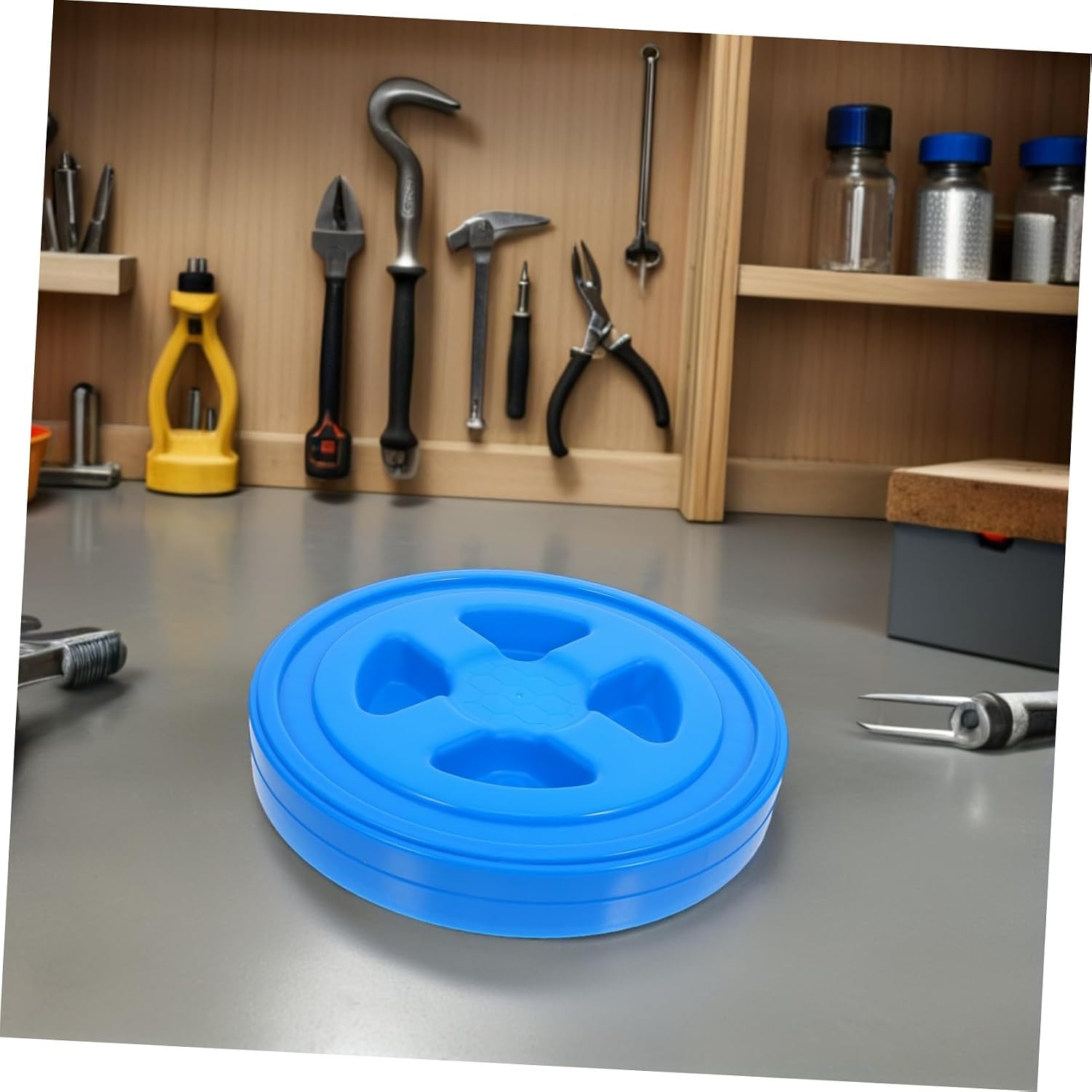 PRETYZOOM Blue Plastic Screw-top Lid for Plastic Pails and Buckets, Leakproof Airtight Seal, Compatible with Storage and Small Workshops, for Paint and Pet Food Storage Containers