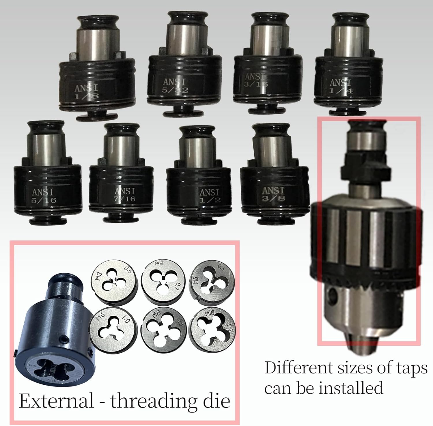 Pneumatic Tapping Machine 360°Multi-directions Tapping M3-M12 Tap Threading Tools 970mm Cantilever Universal Flexible Arm Drilling Threading Machine threading tools