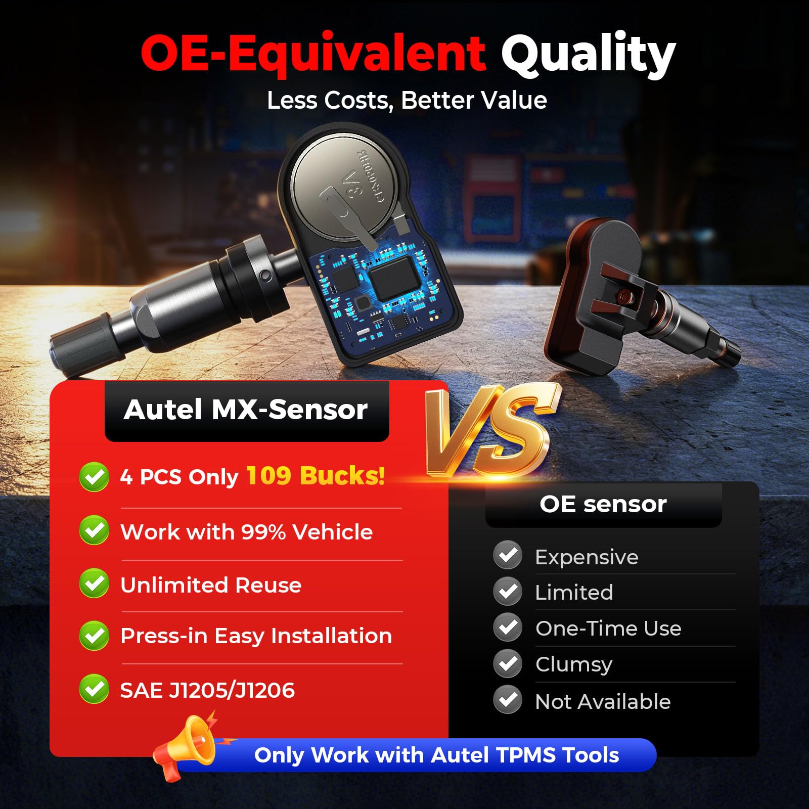 Autel MX-Sensor Dual Frequency (315MHz + 433MHz) Sensores TPMS