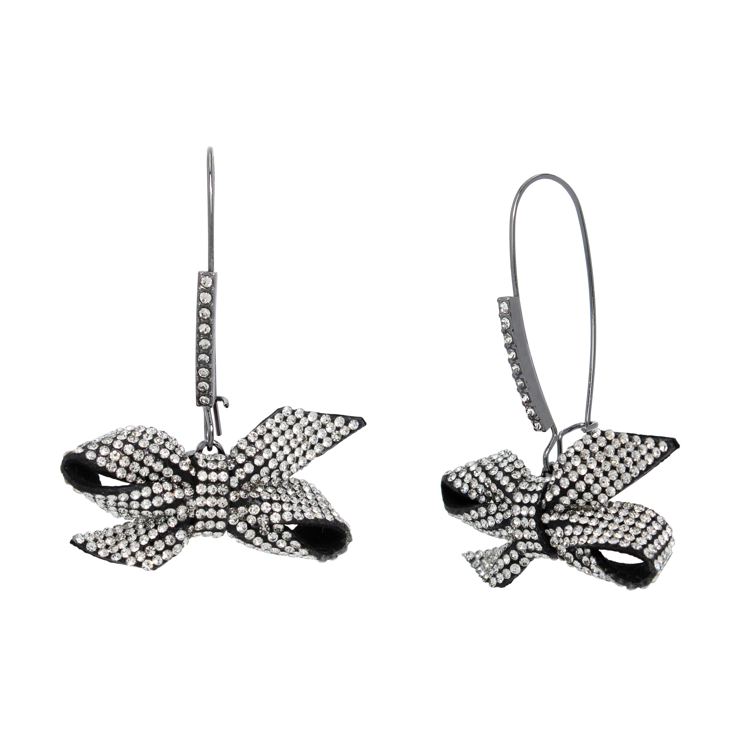 Betsey JohnsonWomens Pavé Bow Dangle Earrings