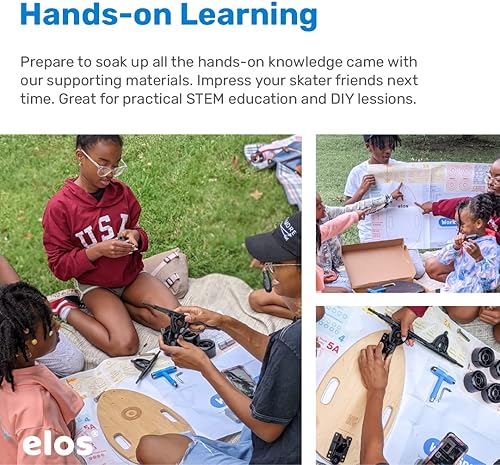 Vista 9 de Elos Mini Longboard Cruiser Skateboards - Tabla de madera ligera, portátil y duradera para principiantes y jinetes experimentados