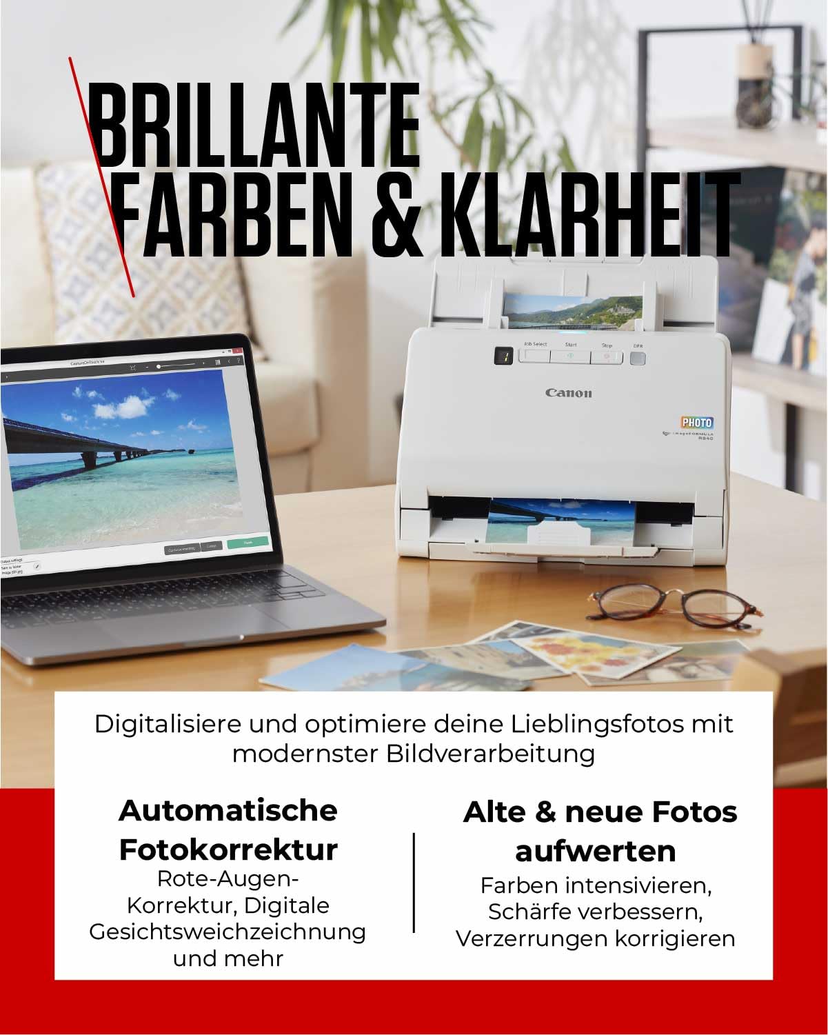 Canon Scanner imageFORMULA RS40 | Dokumentenscanner | Fotoscanner | Duplex Scanner mit Einzug & USB | 60 Blatt Einzug | Integrierte Canon CaptureOnTouch Software | Integrierte OCR I PDF I PNG I JPG