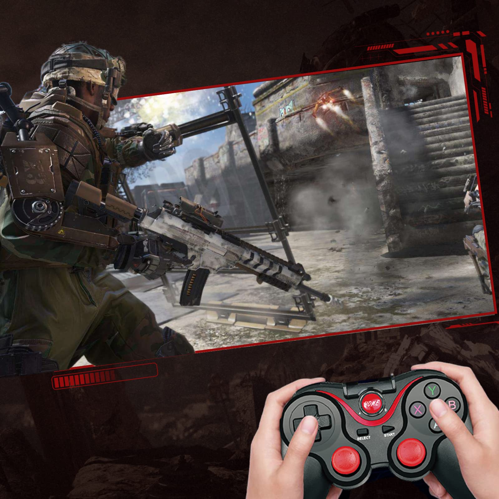 Gaming Controller, Support Bluetooth, Wired And Mode, Retro Joystick Gamepad, Phone Computer Game Controller Gamepad for Android for IOS TV VR 8