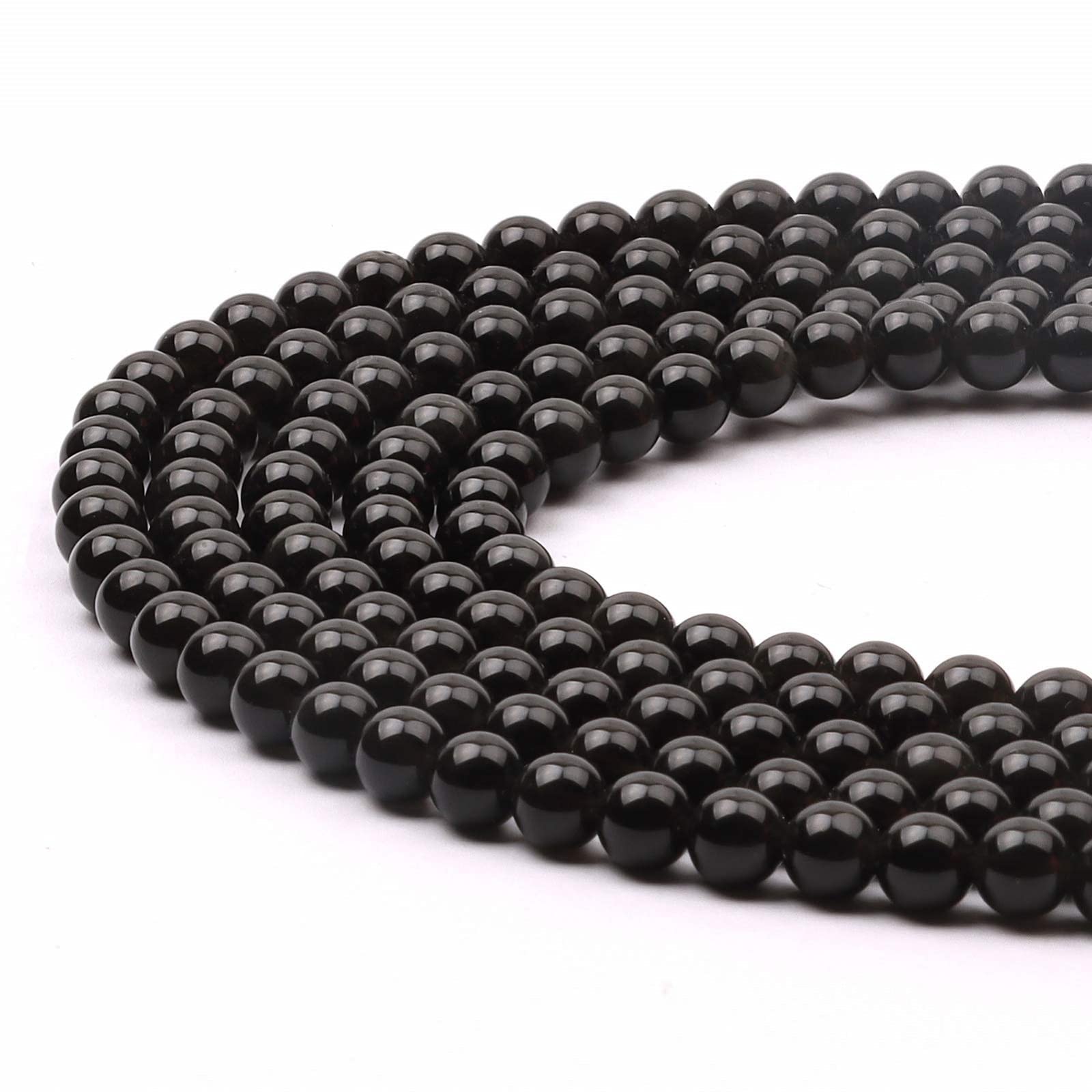 6mm Round Obsidian Gemstone Beads