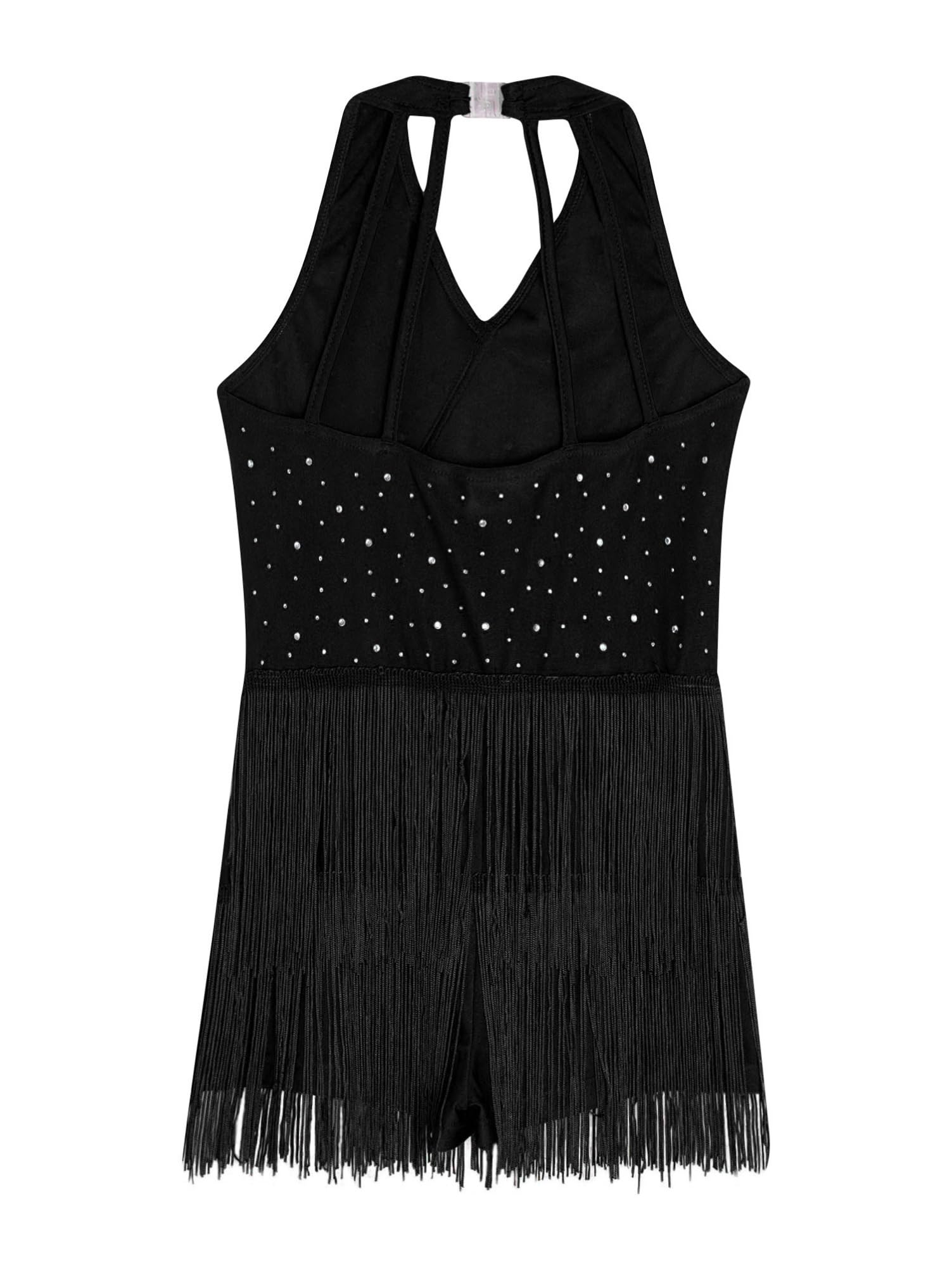 Alvivi Abito da Ballo Latino Americano Bambina Frange Body Balletto con Strass Vestito da Ballo Moderno Danza Classica Body Ginnastica Ritmica Dancewear